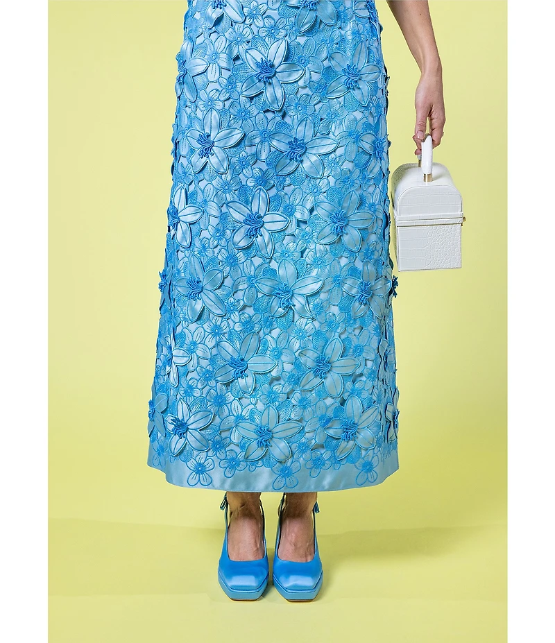 Antonio Melani x Amanda Jones Vaughan Waverly Coordinating 3D Lace High Rise Midi Pencil Skirt