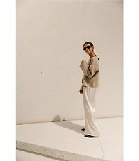 Antonio Melani x Elizabeth Damrich Candlelight Drapey Satin Wide-Leg Pant