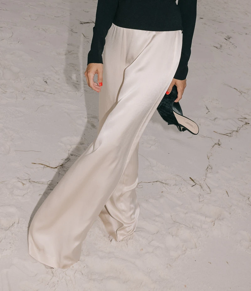 Antonio Melani x Elizabeth Damrich Candlelight Drapey Satin Wide-Leg Pant