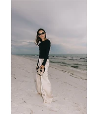 Antonio Melani x Elizabeth Damrich Candlelight Drapey Satin Wide-Leg Pant