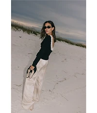 Antonio Melani x Elizabeth Damrich Candlelight Drapey Satin Wide-Leg Pant