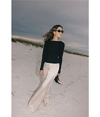 Antonio Melani x Elizabeth Damrich Candlelight Drapey Satin Wide-Leg Pant