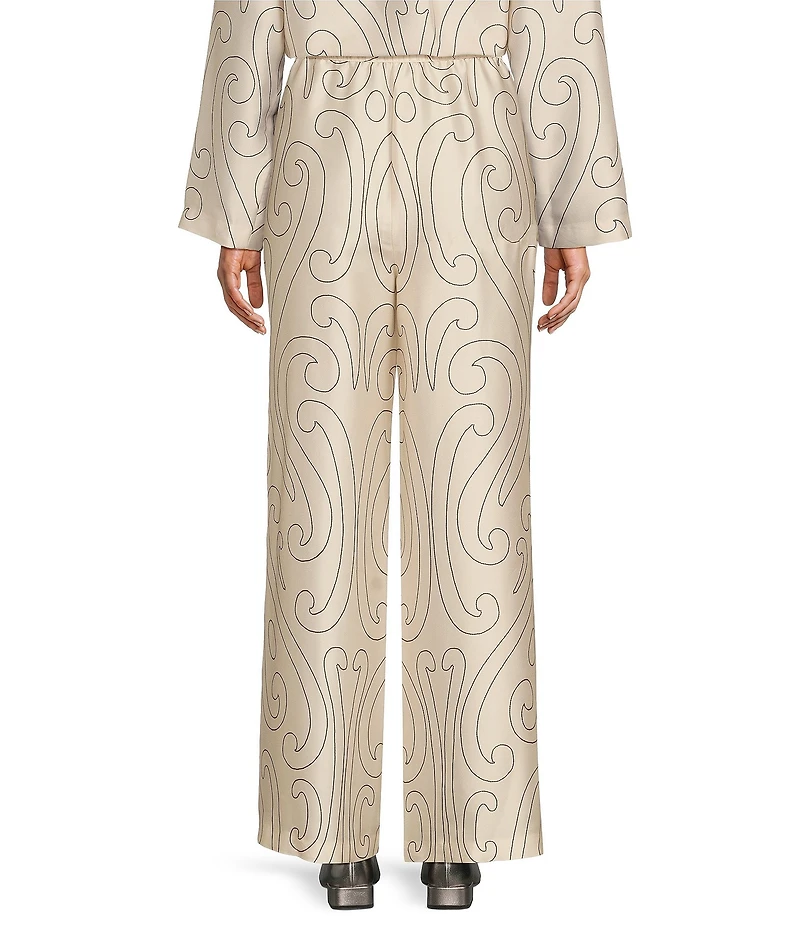 Antonio Melani x Elizabeth Damrich Dali Printed Satin Twill Flat Front Pant
