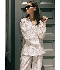Antonio Melani x Elizabeth Damrich Dali Printed Satin Twill Flat Front Pant