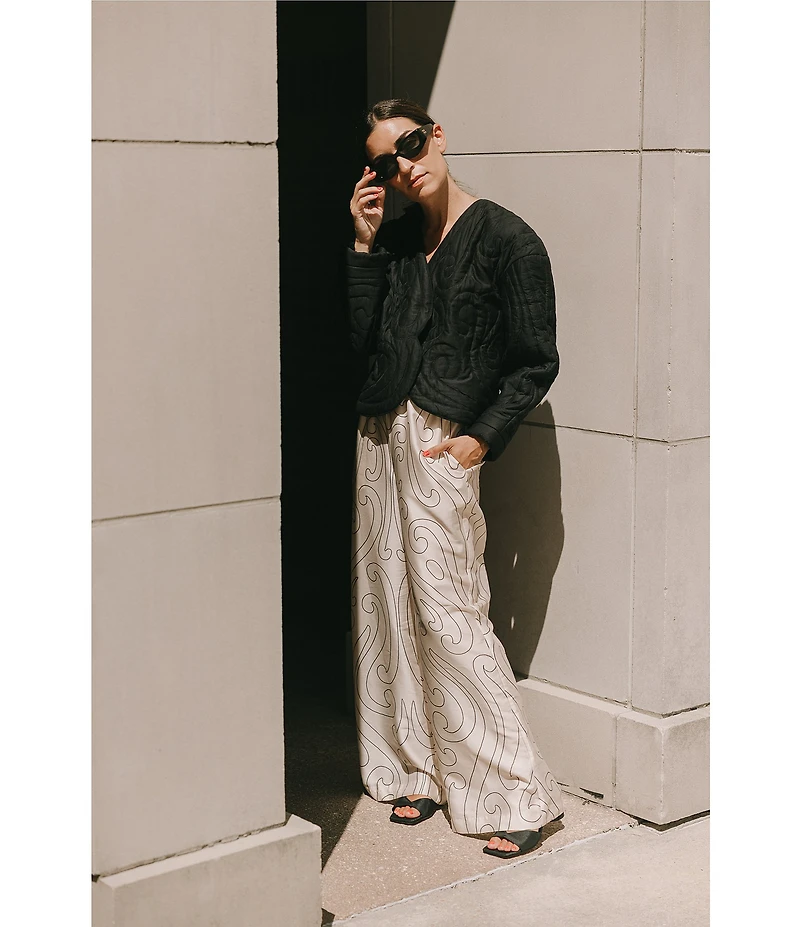 Antonio Melani x Elizabeth Damrich Dali Printed Satin Twill Flat Front Pant