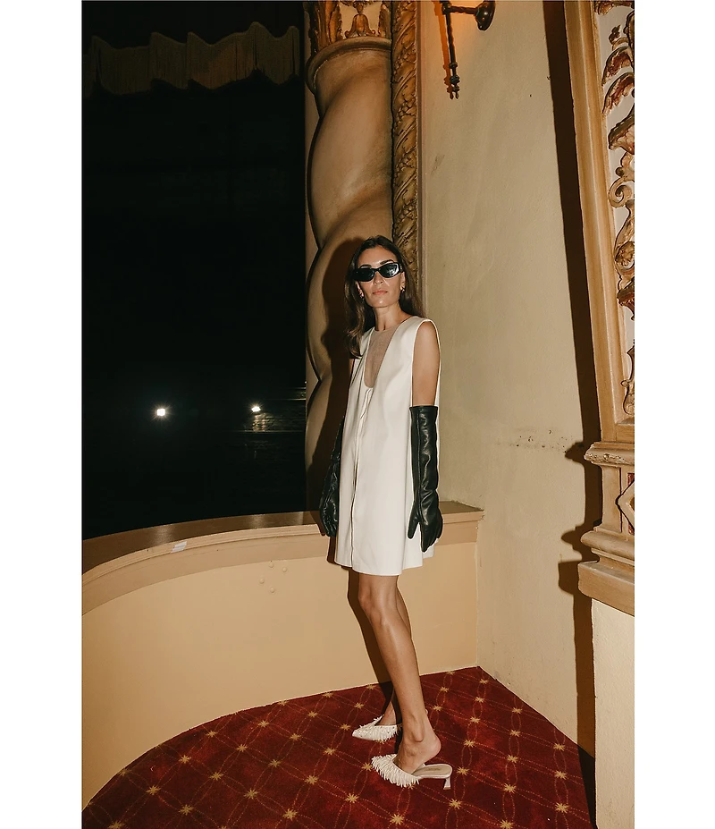 Antonio Melani x Elizabeth Damrich Good Day V-Neck Sleeveless Mesh Detail Shift Dress
