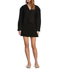 Antonio Melani x Elizabeth Damrich Moon Quilted Long Sleeve Coat