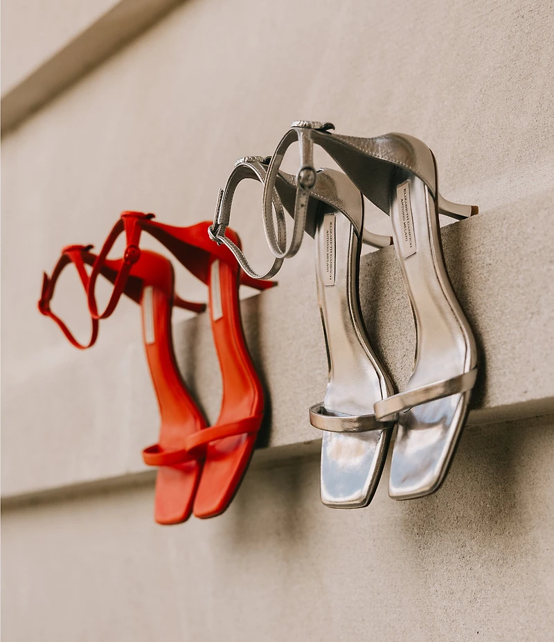 Antonio Melani x Elizabeth Damrich Sissy Leather Cutout Shell Dress Sandals