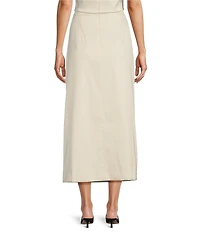 Antonio Melani x Jennifer Sumko Eden Satin Twill High Rise Ruffle Pencil Midi Coordinating Skirt