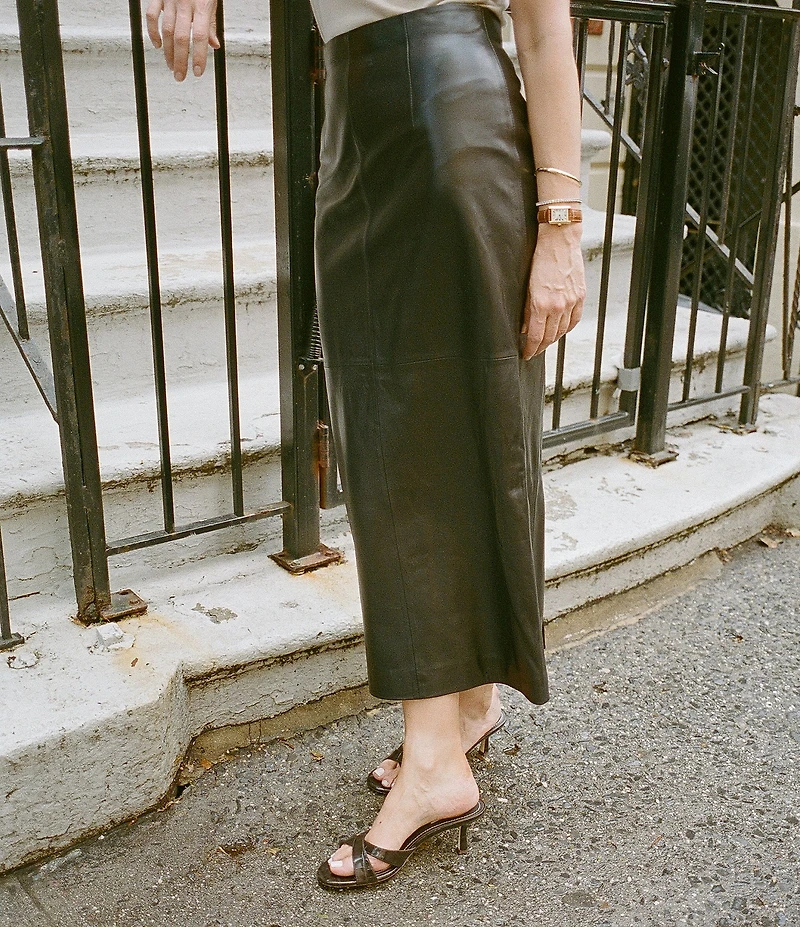 Antonio Melani x Kristen Nichols Astor Leather Crocodile Dress Mules