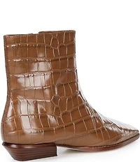 Antonio Melani x Kristen Nichols George Leather Crocodile Low Heel Booties