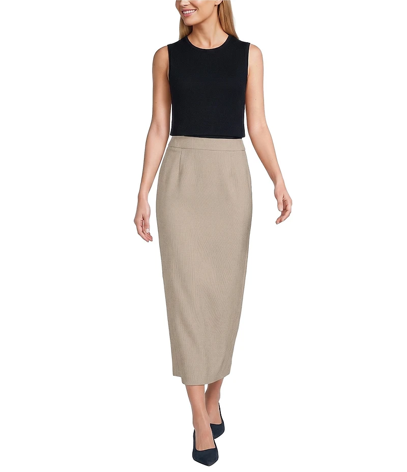 Antonio Melani x Kristen Nichols Rivoli Luxe Suiting High Rise Seamed Pencil Maxi Skirt