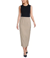 Antonio Melani x Kristen Nichols Rivoli Luxe Suiting High Rise Seamed Pencil Maxi Skirt