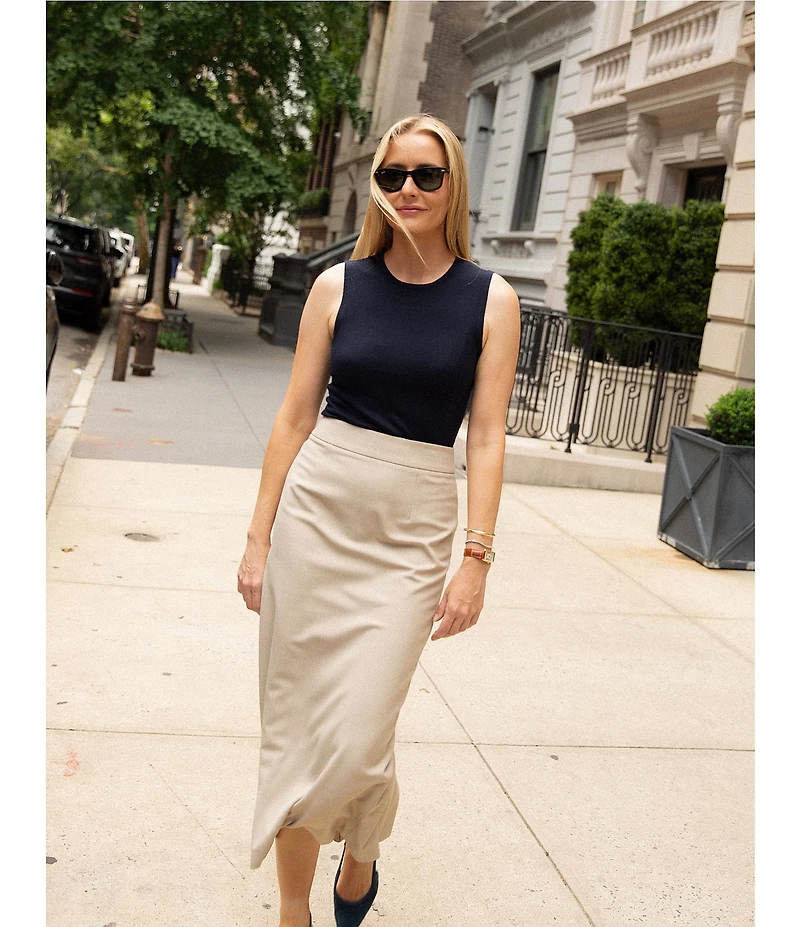 Antonio Melani x Kristen Nichols Rivoli Luxe Suiting High Rise Seamed Pencil Maxi Skirt
