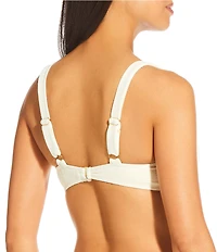 Antonio Melani x M.G. Style Amalfi Textured Covered Button Strap Bralette Swim Top