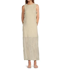 Antonio Melani x M.G. Style Blake Soutache Round Neck Sleeveless Shift Maxi Dress