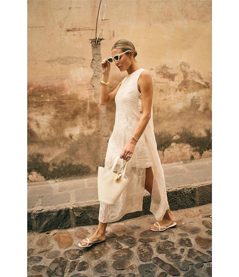 Antonio Melani x M.G. Style Blake Soutache Round Neck Sleeveless Shift Maxi Dress