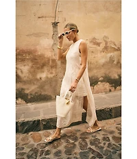 Antonio Melani x M.G. Style Blake Soutache Round Neck Sleeveless Shift Maxi Dress