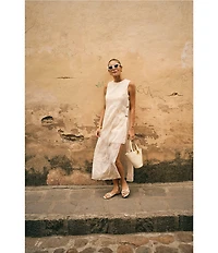Antonio Melani x M.G. Style Blake Soutache Round Neck Sleeveless Shift Maxi Dress
