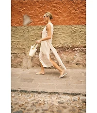 Antonio Melani x M.G. Style Blake Soutache Round Neck Sleeveless Shift Maxi Dress