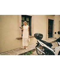 Antonio Melani x M.G. Style Blake Soutache Round Neck Sleeveless Shift Maxi Dress