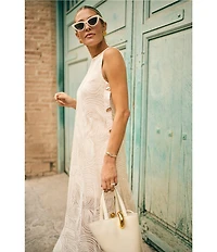 Antonio Melani x M.G. Style Blake Soutache Round Neck Sleeveless Shift Maxi Dress