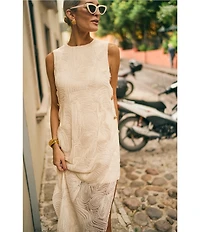 Antonio Melani x M.G. Style Blake Soutache Round Neck Sleeveless Shift Maxi Dress