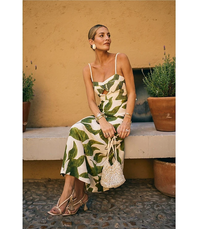 Antonio Melani x M.G. Style Finley Linen Blend Sweetheart Neck Sleeveless A- Line Maxi Dress at Hamilton Place in Chattanooga, TN