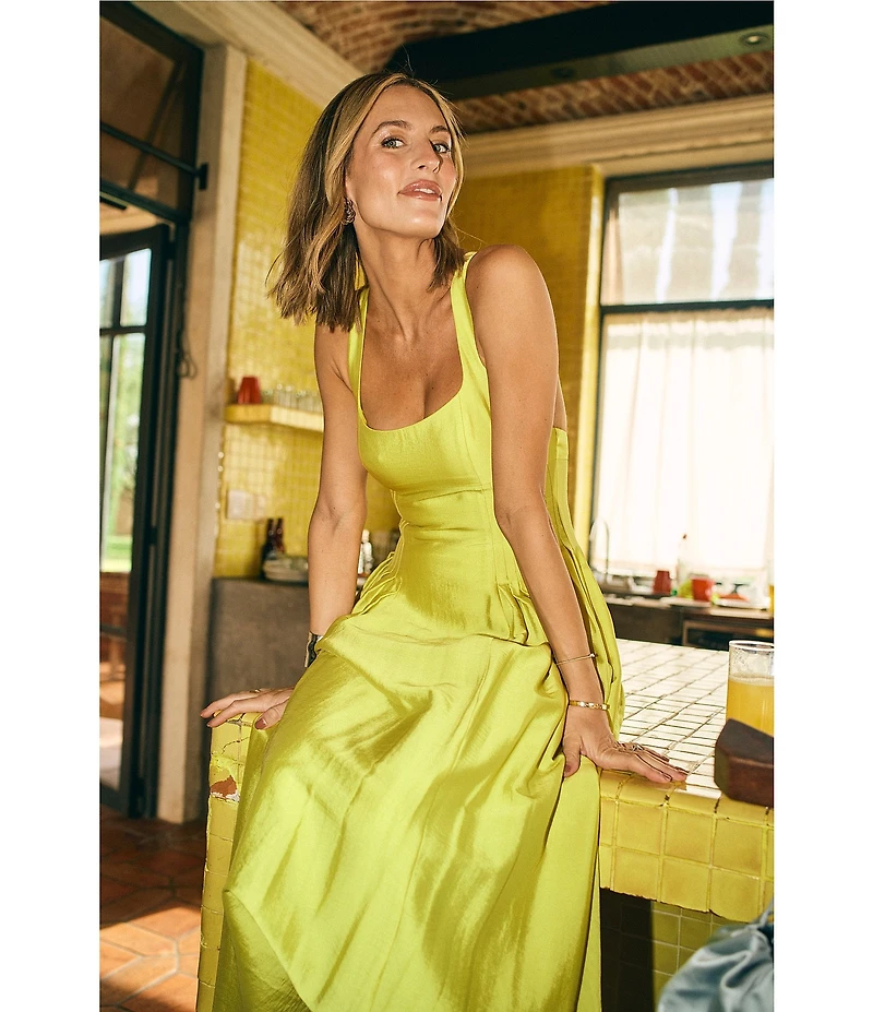 Antonio Melani x M.G. Style Jen A-Line Square Neck Sleeveless Maxi Dress