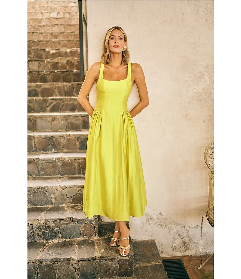 Antonio Melani x M.G. Style Jen A-Line Square Neck Sleeveless Maxi Dress