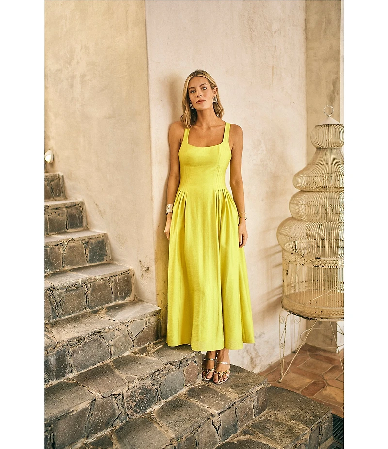 Antonio Melani x M.G. Style Jen A-Line Square Neck Sleeveless Maxi Dress