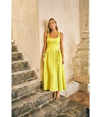 Antonio Melani x M.G. Style Jen A-Line Square Neck Sleeveless Maxi Dress
