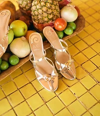 Antonio Melani x M.G. Style Leo Leather Shell Ornamented Dress Sandals