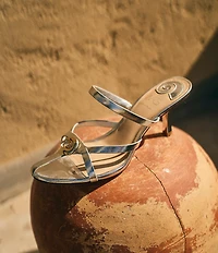 Antonio Melani x M.G. Style Leo Leather Shell Ornamented Dress Sandals