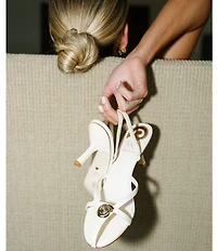 Antonio Melani x M.G. Style Leo Leather Shell Ornamented Dress Sandals