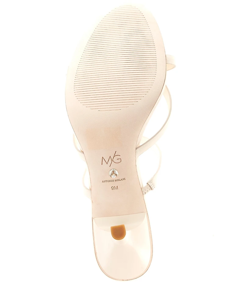 Antonio Melani x M.G. Style Leo Leather Shell Ornamented Dress Sandals