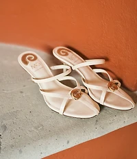 Antonio Melani x M.G. Style Leo Leather Shell Ornamented Dress Sandals