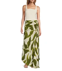 Antonio Melani x M.G. Style Lyons Printed Faux Wrap Asymmetric Skirt