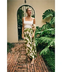 Antonio Melani x M.G. Style Lyons Printed Faux Wrap Asymmetric Skirt