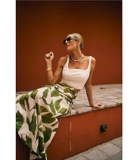 Antonio Melani x M.G. Style Lyons Printed Faux Wrap Asymmetric Skirt