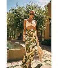 Antonio Melani x M.G. Style Lyons Printed Faux Wrap Asymmetric Skirt