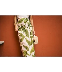 Antonio Melani x M.G. Style Lyons Printed Faux Wrap Asymmetric Skirt