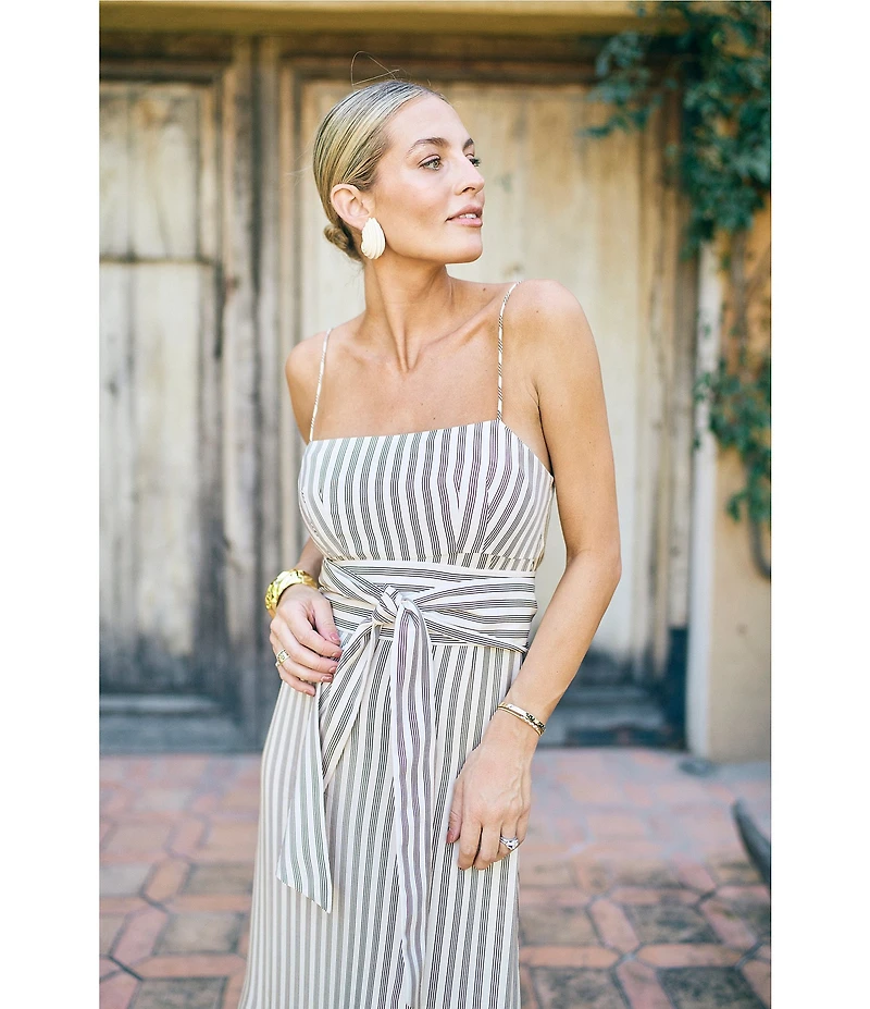 Antonio Melani x M.G. Style Mallie Detached Scarf Square Neck Sleeveless Asymmetrical Hem Mermaid Maxi Dress