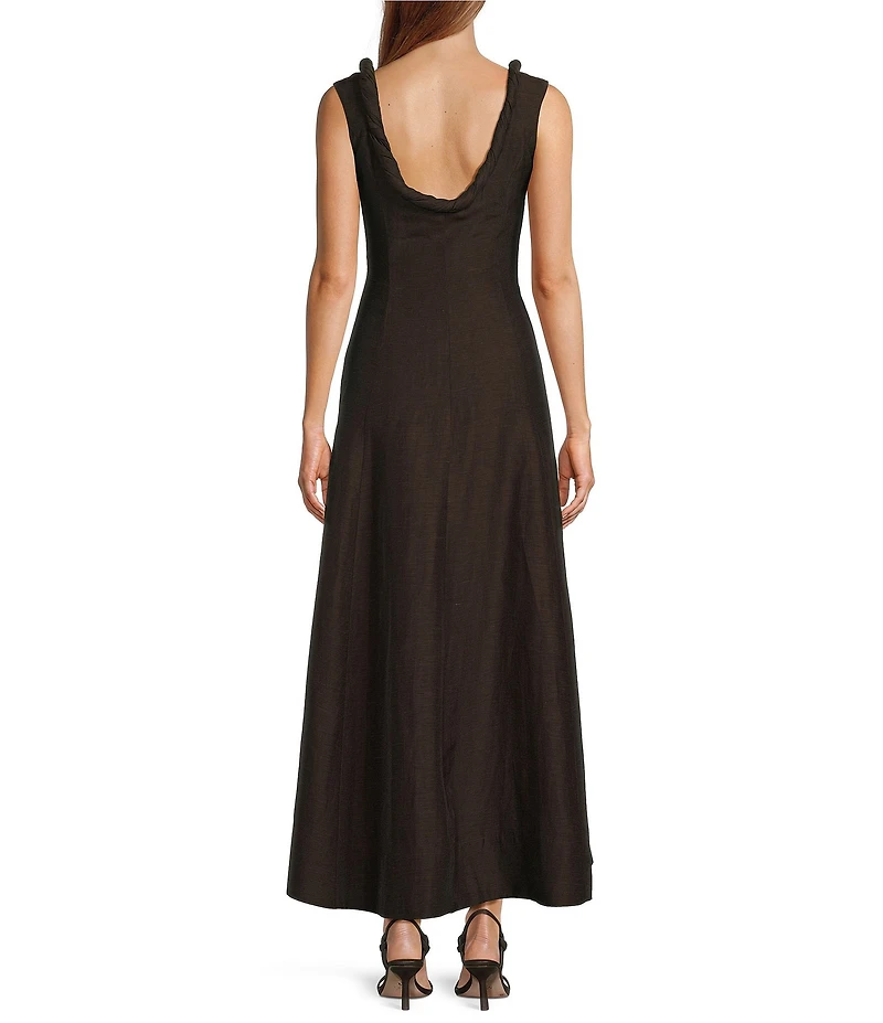 Antonio Melani x M.G. Style Margery Linen Blend Scoop Neck Sleeveless A-Line Maxi Dress
