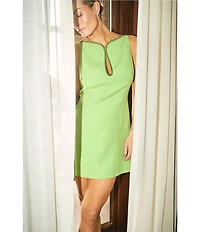 Antonio Melani x M.G. Style Marin A-Line Boat Keyhole Neck Sleeveless Dress