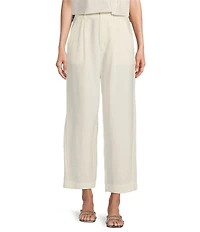 Antonio Melani x M.G. Style Page Woven Straight Leg Coordinating Pleated Ankle Pants