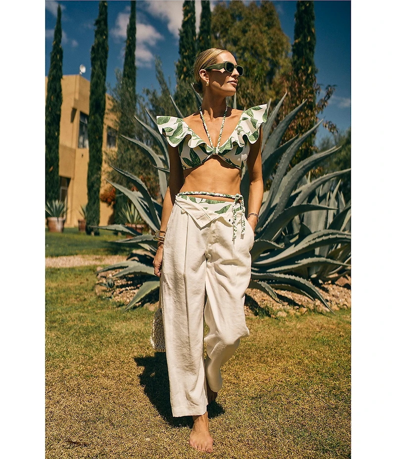 Antonio Melani x M.G. Style Page Woven Straight Leg Coordinating Pleated Ankle Pants