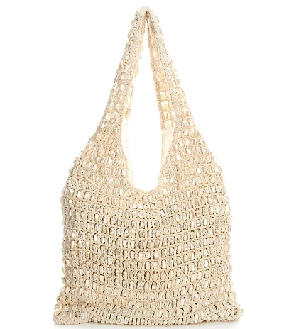 Antonio Melani x M.G. Style Pearl Sands Crochet Slouchy Tote
