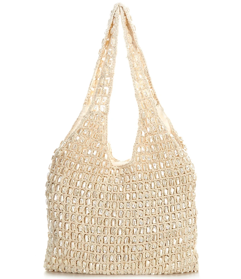 Antonio Melani x M.G. Style Pearl Sands Crochet Slouchy Tote