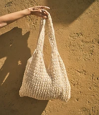 Antonio Melani x M.G. Style Pearl Sands Crochet Slouchy Tote